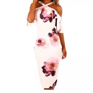 XL💗 cross off shoulder ruffle dress. Never worn